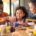 Family having breakfast stock photo